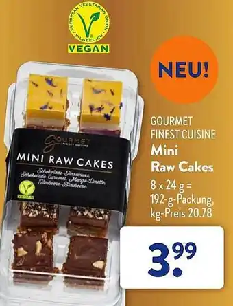 Aldi Süd Gourmet finest cuisine mini raw cakes Angebot