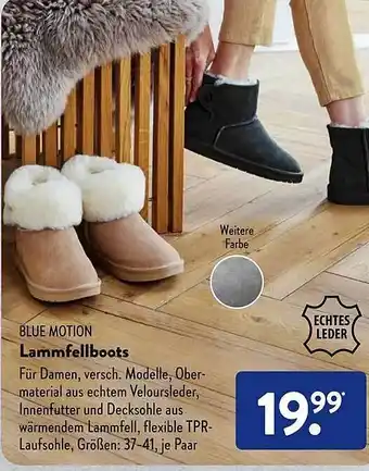 Aldi Süd Blue motion lammfellboots Angebot