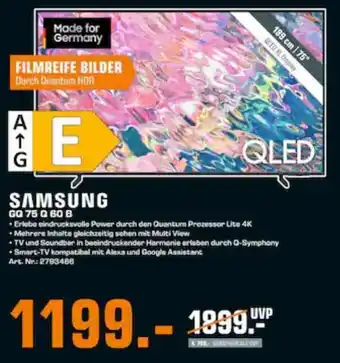 Saturn Samsung GQ 75 Q 60 B Angebot