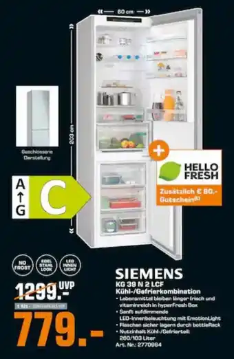 Saturn Siemens KG 39 N 2 LCF Kühl/Gefrierkombination Angebot