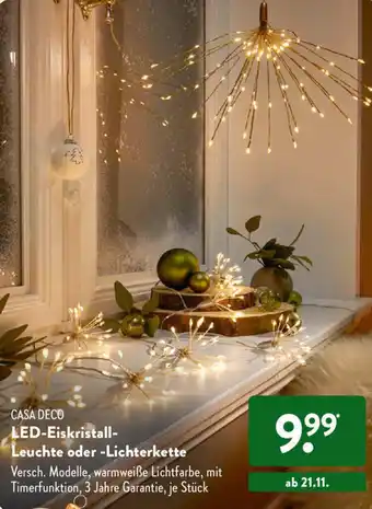 Aldi Süd Casa Deco LED Eiskristall Leuchte oder Lichterkette Angebot