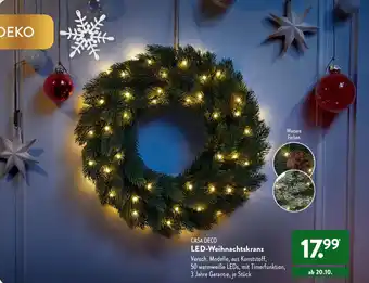 Aldi Süd Casa Deco LED Weihnachtskranz Angebot