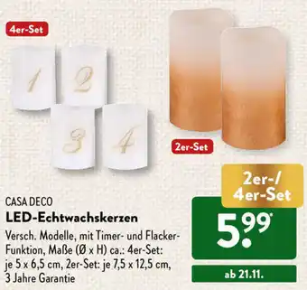 Aldi Süd Casa Deco LED Echtwachskerzen Angebot