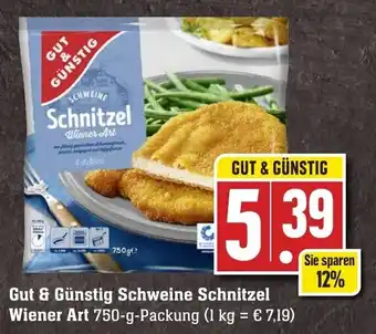 Edeka Neukauf Gut & Günstig Schweine Schnitzel Wiener Art 750 g Packung Angebot