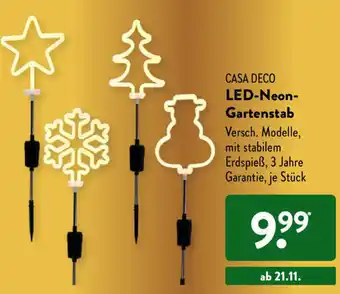 Aldi Süd Casa Deco LED Neon Gartenstab Angebot