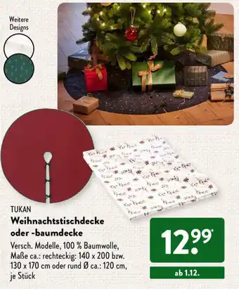 Aldi Süd Tukan Weihnachtstischdecke oder baumdecke Angebot