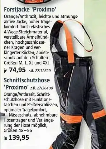 Bauhaus Forstjacke 'proximo' oder schnittschutzhose 'proximo' Angebot