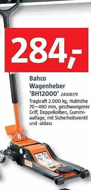 Bauhaus Bahco wagenheber 'bh12000' Angebot