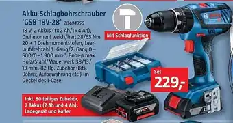 Bauhaus Bosch akku-schlagbohrschrauber 'gsb 18v-28' Angebot