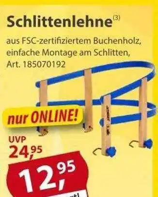 Sonderpreis Baumarkt Schlittenlehne Angebot