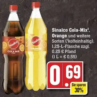 Edeka Neukauf Sinalco Cola Mix, Orange 1,25 L Flasche Angebot