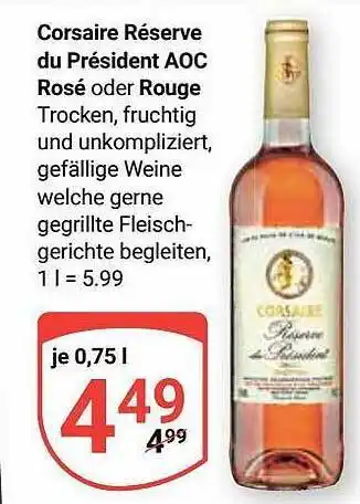 Globus Corsaire réserve du président aoc rosé oder rouge Angebot