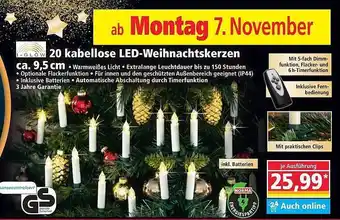 Norma I-glow 20 kabellose led-weihnachtskerzen Angebot