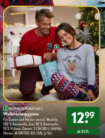 Aldi Süd Blue Motion/Watson's Weihnachtspyjama Angebot