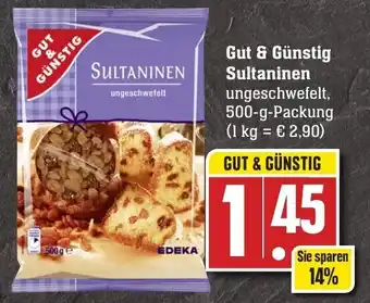 Edeka Neukauf Gut & Günstig Sultaninen 500 g Packung Angebot