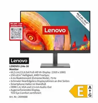 MediaMarkt Lenovo l24e-30 monitor Angebot