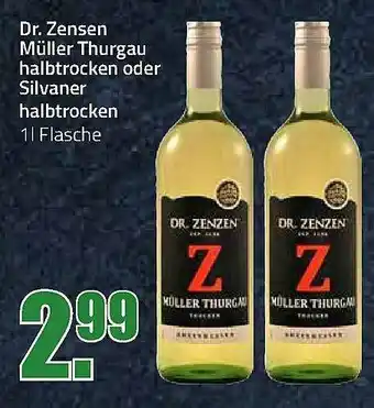 Elli Markt Dr. Zensen Müller Thurgau Halbtrocken Oder Silvaner Halbtrocken Angebot