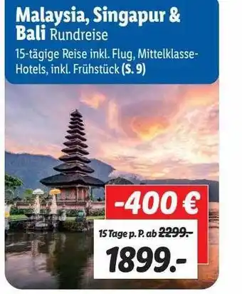 Lidl Reisen Malaysia, singapur & bali rundreise Angebot