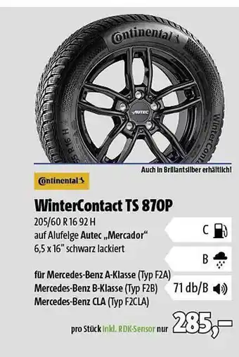 Point S Continental wintercontact ts 870p Angebot