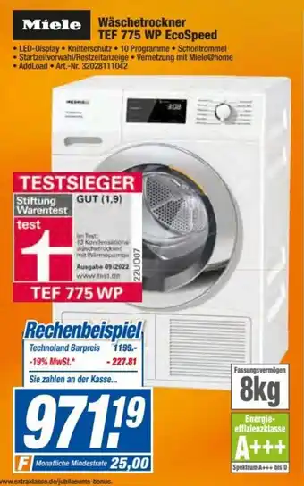 expert Techno Land Miele Wäschetrockner TEF 775 WP EcoSpeed Angebot