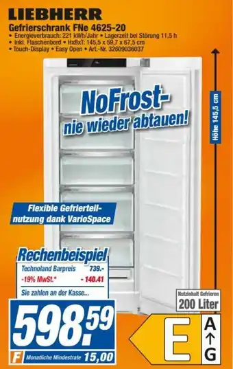 expert Techno Land Liebherr Gefrierschrank FNe 4625-20 Angebot