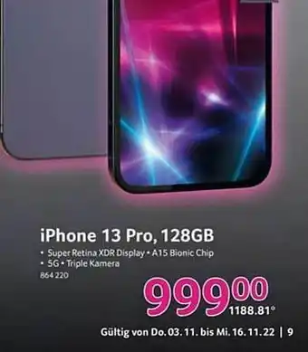 Selgros Iphone 13 pro, 128gb Angebot