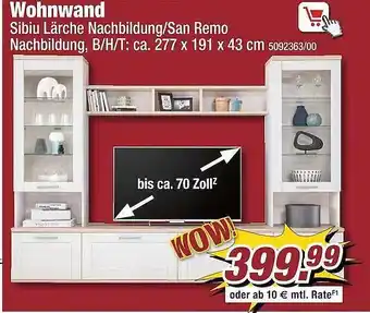 Poco Wohnwand sibiu lärche nachbildung oder san remo Angebot