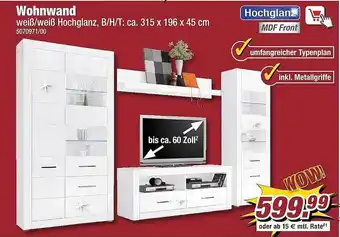 Poco Hochglanz wohnwand weiß Angebot