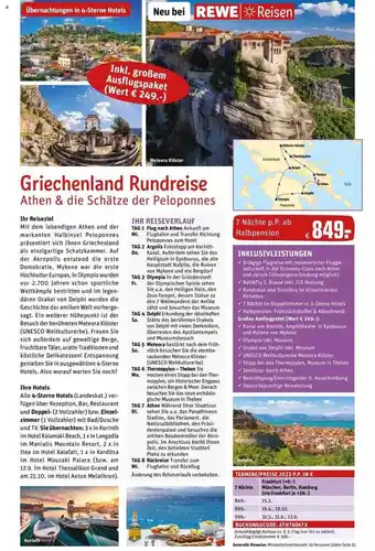 REWE Reisen Griechenland rundreise athen & die schätze der peloponnes Angebot