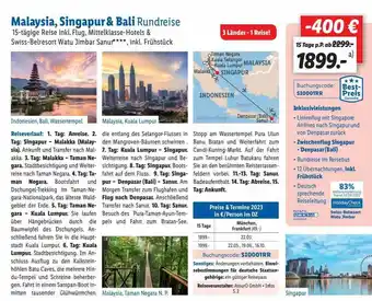 Lidl Reisen Malaysia, singapur & bali rundreise Angebot