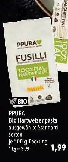 CITTI Markt Ppura bio hartweizenpasta Angebot