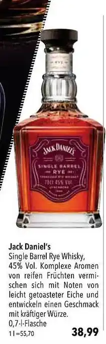 CITTI Markt Jack daniel's single barrel rye Angebot