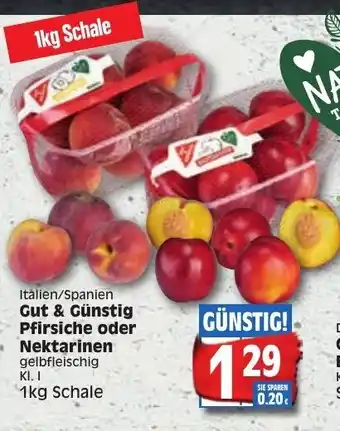 Edeka Gut & Günstig Pfirsiche oder Nektarinen 1kg Angebot