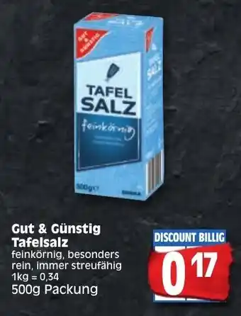 Edeka Gut & Günstig Tafelsalz 500g Angebot