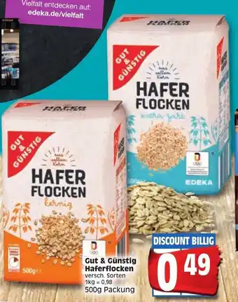 Edeka Gut & Günstig Haferflocken 500g Angebot