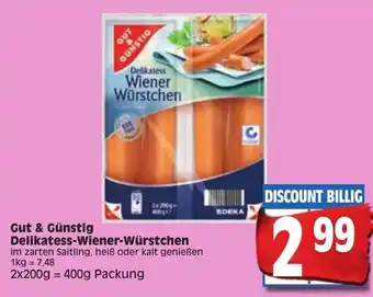 Edeka Gut & Günstig Delikatess Wiener Würstchen 400g Angebot