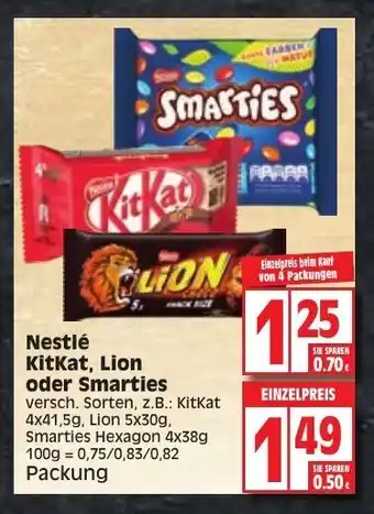 Edeka Nestlé Kitkat, Lion oder Smarties Angebot