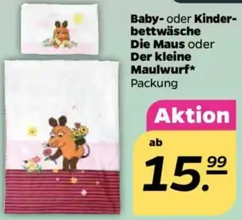 NETTO Baby oder Kinderbettwäsche Die Maus oder Der kleine Maulwurf Angebot