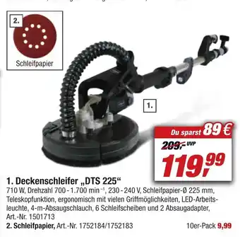 toom Baumarkt Scheppach Deckenschleifer ,,DTS 225" Angebot