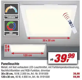 toom Baumarkt Panelleuchte Angebot