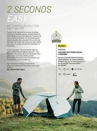 Decathlon Quechua 2 seconds easy fresh & black 2 personen Angebot