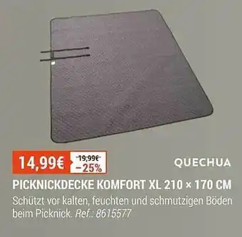 Decathlon Quechua picknickdecke komfort xl 210 x 170 cm Angebot