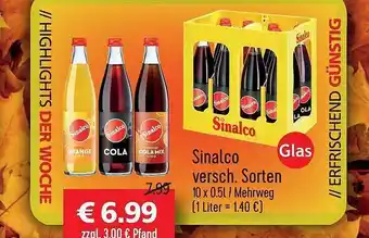 Getränkehaus Sinalco verschiedene sorten Angebot