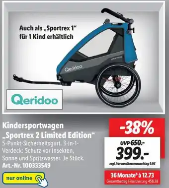 Lidl Qeridoo Kindersportwagen ,,Sportrex 2 Limited Edition" Angebot