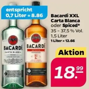 NETTO Bacardi XXL Carta Blanca oder Spiced 1,5 Liter Angebot