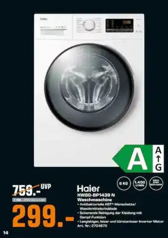 Saturn Haier hwbo-bp1439 n waschmaschine Angebot