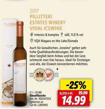 Lidl 2017 pillitteri estates winery vidal icewine Angebot