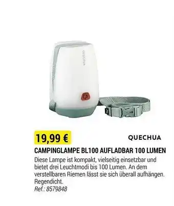 Decathlon Quechua campinglampe bl 100 aufladbar 100 lumen Angebot