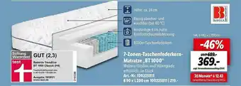 Lidl 7-zonen-taschenfederkern-matratze „bt 1000“ badenia Angebot