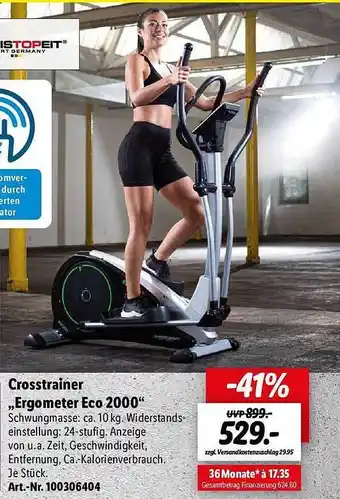 Lidl Crosstrainer „ergometer eco 2000“ Angebot